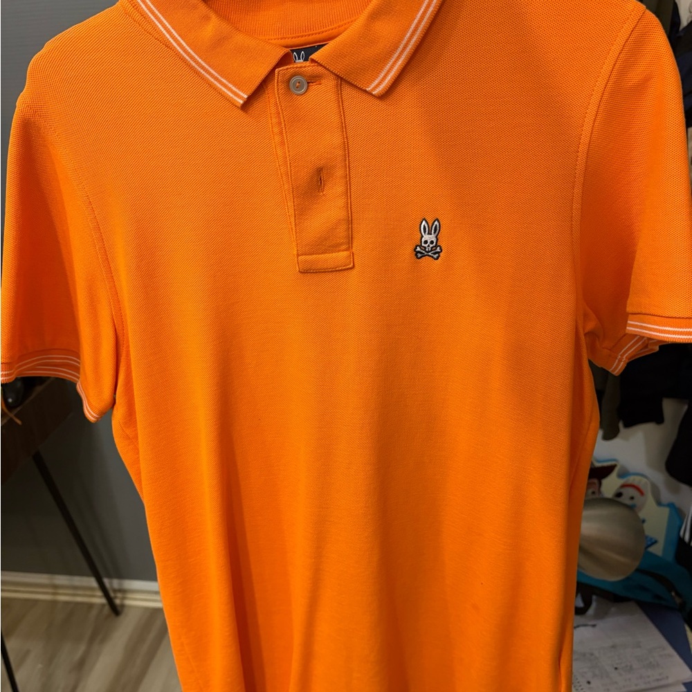 Psycho Bunny Men's Orange Polo Shirt